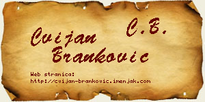 Cvijan Branković vizit kartica